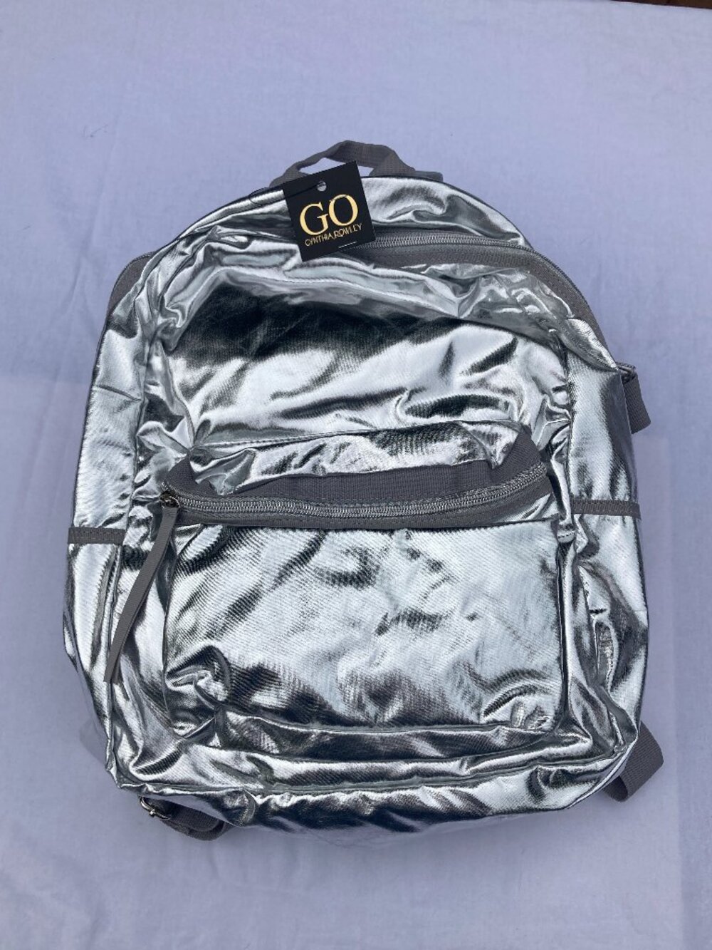 Cynthia Rowley Backpack Metallic Silver 29924 New With Tags